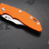 Hinderer XM-18 3.5"- NON FLIPPER- Bowie Edge- Stonewash Blue Ti And Orange G-10- Stonewash Finished S45VN Steel Blade