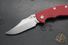 Hinderer XM-18 3.5"- NON FLIPPER- Bowie Edge- Stonewash Blue Ti And Red G-10- Stonewash Finished S45VN Steel Blade