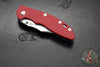 Hinderer XM-18 3.5"- NON FLIPPER- Bowie Edge- Stonewash Blue Ti And Red G-10- Stonewash Finished S45VN Steel Blade