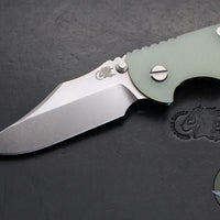 Hinderer XM-18 3.5"- NON FLIPPER- Bowie Edge- Stonewash Blue Ti And Translucent Green G-10- Stonewash Finished S45VN Steel Blade