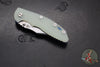 Hinderer XM-18 3.5"- NON FLIPPER- Bowie Edge- Stonewash Blue Ti And Translucent Green G-10- Stonewash Finished S45VN Steel Blade