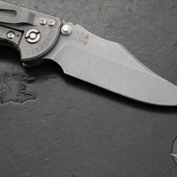 Hinderer XM-18 3.5"- NON FLIPPER- Bowie Edge- Working Finish Ti And Translucent Green G-10- Working Finish S45VN Steel Blade