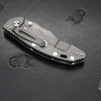 Hinderer XM-18 3.5"- NON FLIPPER- Bowie Edge- Working Finish Ti And Translucent Green G-10- Working Finish S45VN Steel Blade