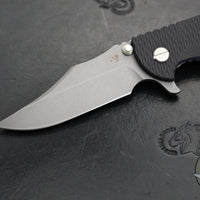 Hinderer XM-18 3.5"- Bowie Edge- Battle Blue Ti And Black G-10- Working Finish Finished S45VN Steel Blade