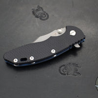 Hinderer XM-18 3.5"- Bowie Edge- Battle Blue Ti And Black G-10- Working Finish Finished S45VN Steel Blade