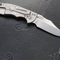 Hinderer XM-18 3.5"- NON FLIPPER- Bowie Edge- Stonewash Ti And Various G-10 Scale- Stonewash Finished S45VN Steel Blade