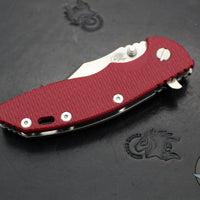 Hinderer XM-18 3.5"- Bowie Edge- Stonewash Ti And Red G-10- Stonewash Finished S45VN Steel Blade