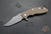 Hinderer XM-18 3.5"- Bowie Edge- Working Finish Ti And FDE G-10 Handle- Working Finish Finished S45VN Steel Blade