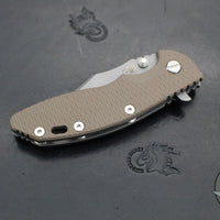 Hinderer XM-18 3.5"- Bowie Edge- Working Finish Ti And FDE G-10 Handle- Working Finish Finished S45VN Steel Blade