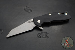 Hinderer XM-18 3.5"- Fatty Wharncliffe- Battle Bronze Titanium And Black G-10 Handle- Working Finish Blade