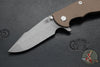 Hinderer XM-18 3.5"- Harpoon Spanto- Battle Bronze Titanium And FDE G-10 Handle- Working Finish S45VN Steel Blade