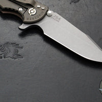 Hinderer XM-18 3.5"- Harpoon Spanto- Battle Bronze Titanium And FDE G-10 Handle- Working Finish S45VN Steel Blade