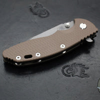 Hinderer XM-18 3.5"- Harpoon Spanto- Battle Bronze Titanium And FDE G-10 Handle- Working Finish S45VN Steel Blade