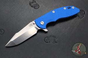 Hinderer XM-18 3.5"- Harpoon Spanto- Stonewash Blue Titanium And Blue G-10 Handle- Stonewash S45VN Steel Blade