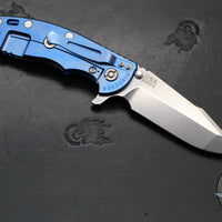 Hinderer XM-18 3.5"- Harpoon Spanto- Stonewash Blue Titanium And Blue G-10 Handle- Stonewash S45VN Steel Blade