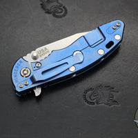 Hinderer XM-18 3.5"- Harpoon Spanto- Stonewash Blue Titanium And Blue G-10 Handle- Stonewash S45VN Steel Blade