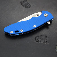 Hinderer XM-18 3.5"- Harpoon Spanto- Stonewash Blue Titanium And Blue G-10 Handle- Stonewash S45VN Steel Blade