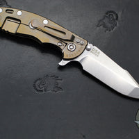 Hinderer XM-18 3.5"- Harpoon Spanto- Stonewash Bronze Titanium And Black G-10 Handle- Stonewash S45VN Steel Blade