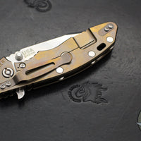 Hinderer XM-18 3.5"- Harpoon Spanto- Stonewash Bronze Titanium And Black G-10 Handle- Stonewash S45VN Steel Blade