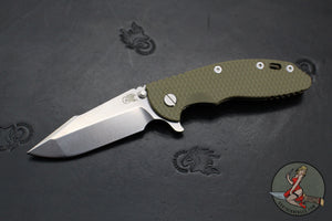 Hinderer XM-18 3.5"- Harpoon Spanto- Stonewash Bronze Titanium And OD Green G-10 Handle- Stonewash S45VN Steel Blade