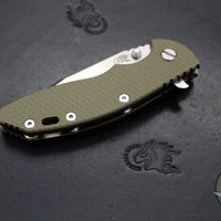 Hinderer XM-18 3.5"- Harpoon Spanto- Stonewash Bronze Titanium And OD Green G-10 Handle- Stonewash S45VN Steel Blade