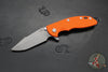 Hinderer XM-18 3.5"- Harpoon Spanto- Working Finish Titanium And Orange G-10 Handle- Working Finish S45VN Steel Blade