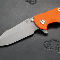 Hinderer XM-18 3.5"- Harpoon Spanto- Working Finish Titanium And Orange G-10 Handle- Working Finish S45VN Steel Blade