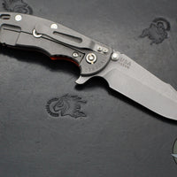 Hinderer XM-18 3.5"- Harpoon Spanto- Working Finish Titanium And Orange G-10 Handle- Working Finish S45VN Steel Blade