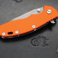 Hinderer XM-18 3.5"- Harpoon Spanto- Working Finish Titanium And Orange G-10 Handle- Working Finish S45VN Steel Blade