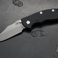 Hinderer XM-18 3.5"- NON FLIPPER- Bowie Edge- Battle Blue Titanium And Black G-10 Handle- Working Finish Blade