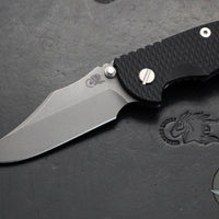 Hinderer XM-18 3.5"- NON FLIPPER- Bowie Edge- Battle Blue Titanium And Black G-10 Handle- Working Finish Blade