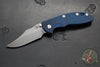 Hinderer XM-18 3.5"- NON FLIPPER- Bowie Edge- Battle Blue Titanium And BlueBlack G-10 Handle- Working Finish Blade