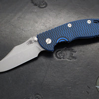 Hinderer XM-18 3.5"- NON FLIPPER- Bowie Edge- Battle Blue Titanium And Various G-10 Handles- Working Finish Blade