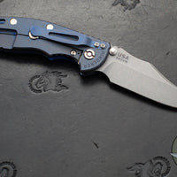 Hinderer XM-18 3.5"- NON FLIPPER- Bowie Edge- Battle Blue Titanium And BlueBlack G-10 Handle- Working Finish Blade