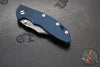 Hinderer XM-18 3.5"- NON FLIPPER- Bowie Edge- Battle Blue Titanium And BlueBlack G-10 Handle- Working Finish Blade