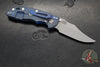 Hinderer XM-18 3.5"- NON FLIPPER- Bowie Edge- Battle Blue Titanium And Various G-10 Handles- Working Finish Blade