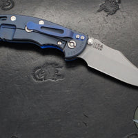 Hinderer XM-18 3.5"- NON FLIPPER- Bowie Edge- Battle Blue Titanium And Various G-10 Handles- Working Finish Blade