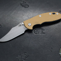 Hinderer XM-18 3.5"- NON FLIPPER- Bowie Edge- Battle Blue Titanium And Various G-10 Handles- Working Finish Blade