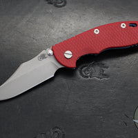 Hinderer XM-18 3.5"- NON FLIPPER- Bowie Edge- Battle Blue Titanium And Various G-10 Handles- Working Finish Blade