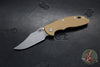 Hinderer XM-18 3.5"- NON FLIPPER- Bowie Edge- Battle Bronze Titanium And Various G-10 Handles- Working Finish Blade