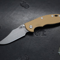 Hinderer XM-18 3.5"- NON FLIPPER- Bowie Edge- Battle Bronze Titanium And Various G-10 Handles- Working Finish Blade