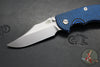 Hinderer XM-18 3.5"- NON FLIPPER- Bowie Edge- Stonewash Blue Ti And BlueBlack G-10- Stonewash Finished S45VN Steel Blade