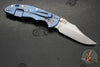 Hinderer XM-18 3.5"- NON FLIPPER- Bowie Edge- Stonewash Blue Ti And BlueBlack G-10- Stonewash Finished S45VN Steel Blade