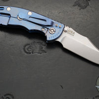 Hinderer XM-18 3.5"- NON FLIPPER- Bowie Edge- Stonewash Blue Ti And BlueBlack G-10- Stonewash Finished S45VN Steel Blade