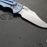 Hinderer XM-18 3.5"- NON FLIPPER- Bowie Edge- Stonewash Blue Ti And BlueBlack G-10- Stonewash Finished S45VN Steel Blade