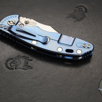 Hinderer XM-18 3.5"- NON FLIPPER- Bowie Edge- Stonewash Blue Ti And BlueBlack G-10- Stonewash Finished S45VN Steel Blade