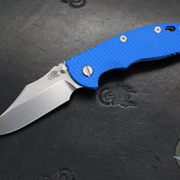 Hinderer XM-18 3.5"- NON FLIPPER- Bowie Edge- Stonewash Blue Ti And Various G-10 Handles- Stonewash Finished S45VN Steel Blade