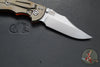 Hinderer XM-18 3.5"- NON FLIPPER- Bowie Edge- Stonewash Bronze Ti And Orange G-10- Stonewash Finished S45VN Steel Blade