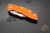 Hinderer XM-18 3.5"- NON FLIPPER- Bowie Edge- Stonewash Bronze Ti And Orange G-10- Stonewash Finished S45VN Steel Blade