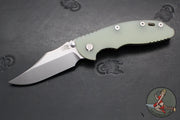 Hinderer XM-18 3.5"- NON FLIPPER- Bowie Edge- Stonewash Bronze Ti And Translucent Green G-10- Stonewash Finished S45VN Steel Blade